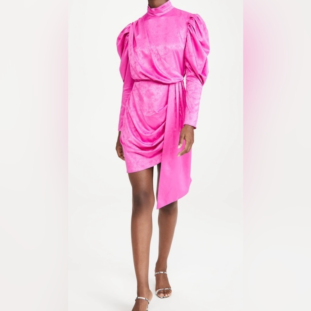 NWT Saylor- Magenta Romy Dress in Snake Effect Satin Jacquard. Size S